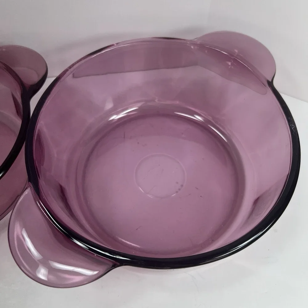 Corning Visions Casserole Dish Set Amethyst Purple Excellent Vintage 1174 1148